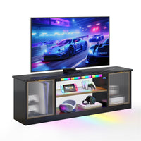 the black marble flow vibe gaming tv stand in the white background