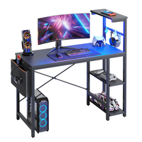 the 42 inch black grained gaming desk in the white background